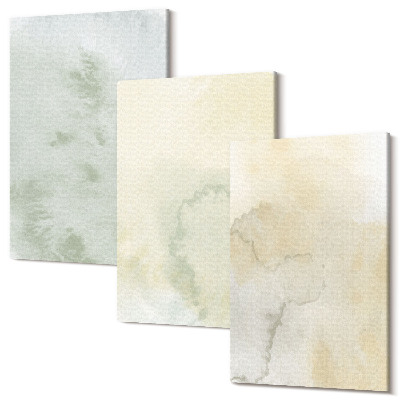 Sada 3 obrazov Pastelové akvarely na textúrach farieb na plátne