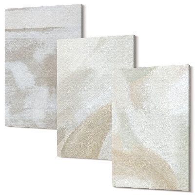 Sada obrazov triptych Štetcom ťahá abstraktnú farbu na plátne