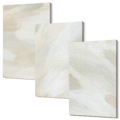 Sada 3 obrazov Svetlé abstraktné farby na plátne, jemný boho štýl