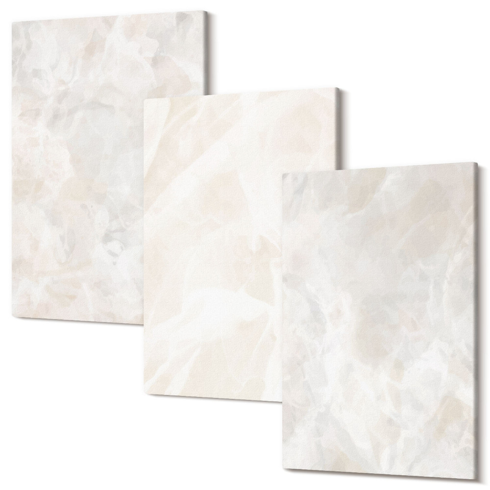 Sada obrazov na stenu triptych Kamenné pastelové štruktúry z bieleho mramoru