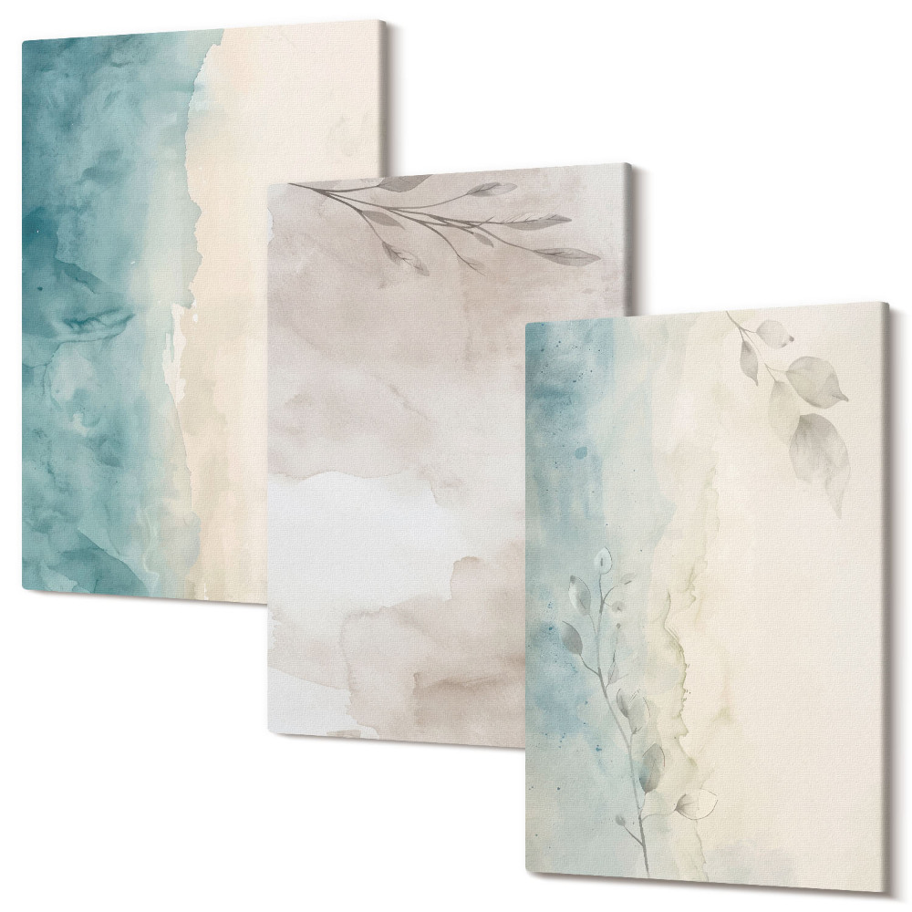 Sada 3 obrazov Jemná akvarelová maliarska textúra