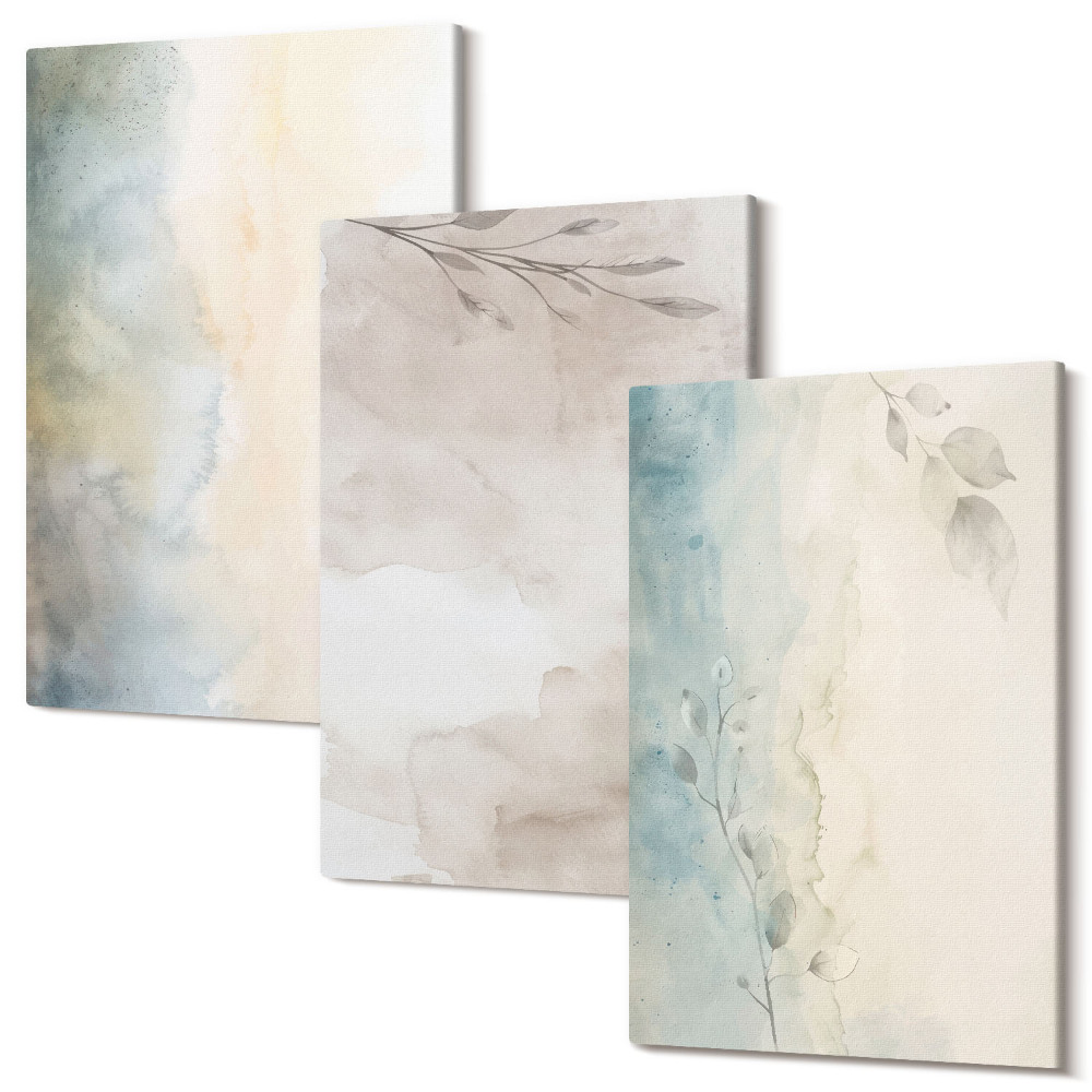 Sada obrazov triptych Jemné kartóny akvarelových farieb