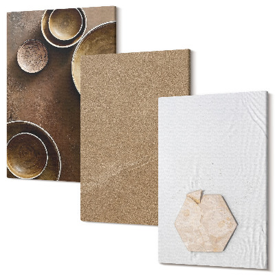 Sada obrazov triptych Minimalistické textúry v teplých farbách