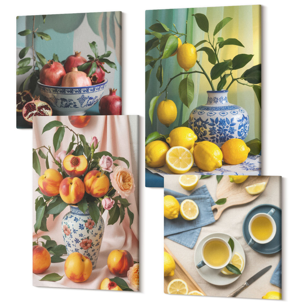 Sada obrazov na stenu kvadryptych Štýlové plagáty postavičiek a rastlín od Henriho Matissa