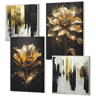 Sada 4 obrazov Štýlové kvety moderné abstrakty
