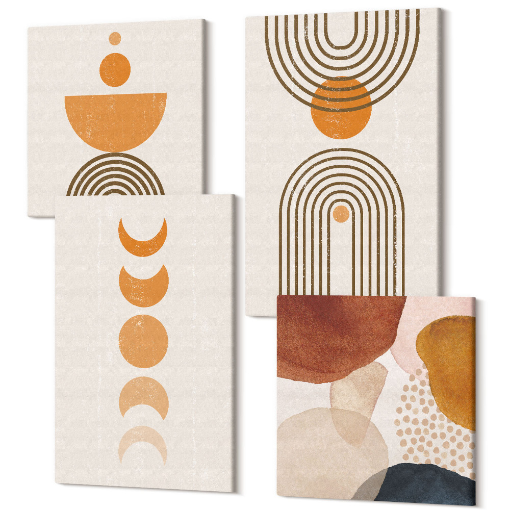 Sada 4 obrazov Boho minimalistický dekoratívny dizajn