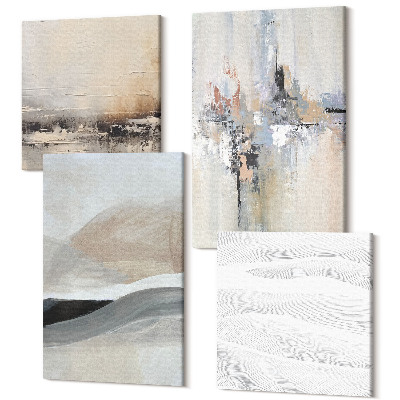 Sada obrazov kvadryptych Abstraktné vzory v neutrálnych zemitých tónoch