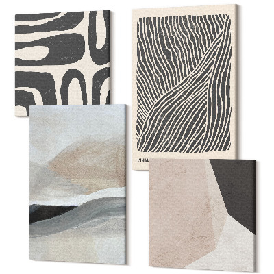 Sada 4 obrazov Abstraktné vzory dekoratívne tvary boho