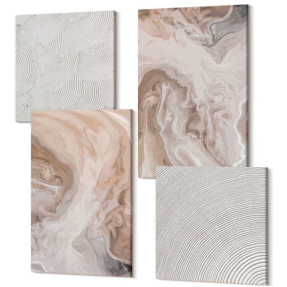 Sada obrazov na stenu kvadryptych Mramorové abstraktné vzory kamenné textúry
