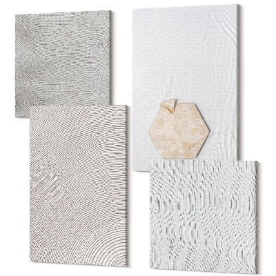 Sada 4 obrazov Ľahké textúry na piesku, jemný boho štýl