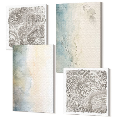 Sada obrazov na stenu kvadryptych Jemné kartóny akvarelových farieb