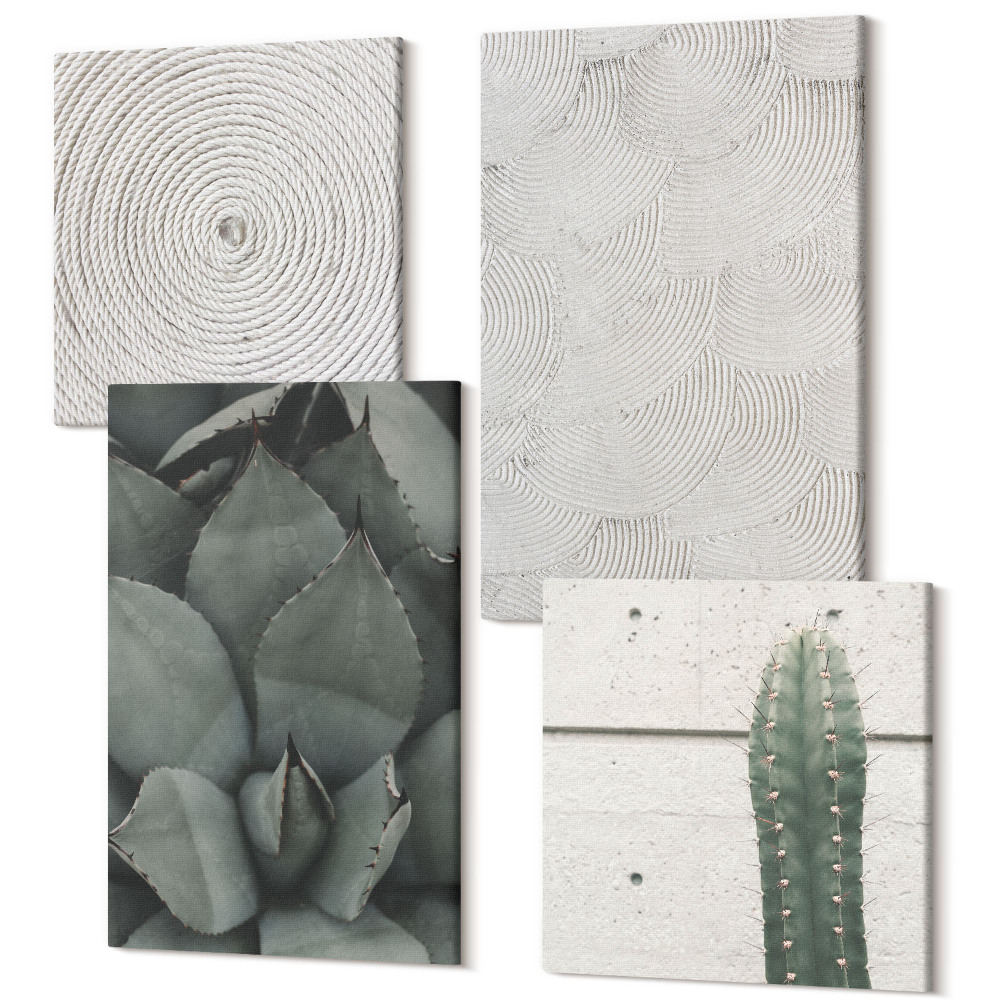 Sada 4 obrazov Letné textúry zblízka v tropickom podnebí