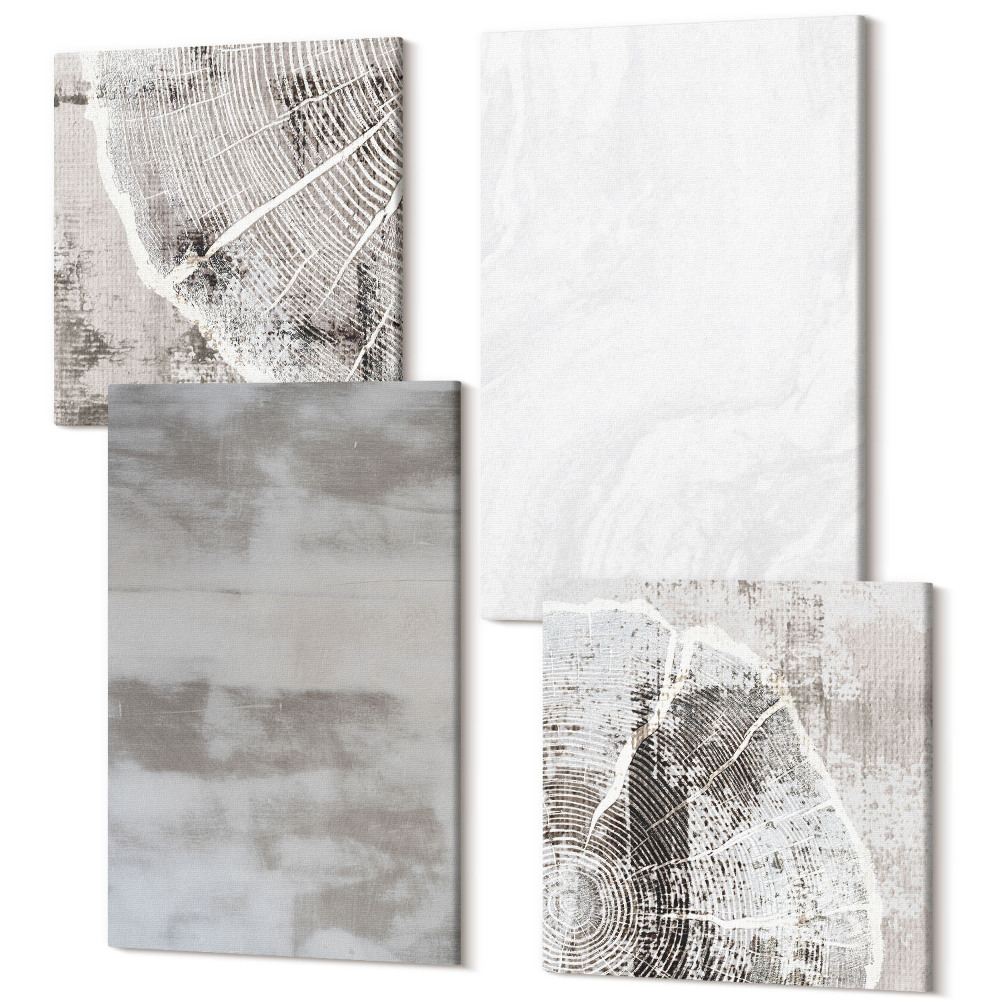 Sada 4 obrazov Abstraktné tvary a štruktúry v modernom štýle