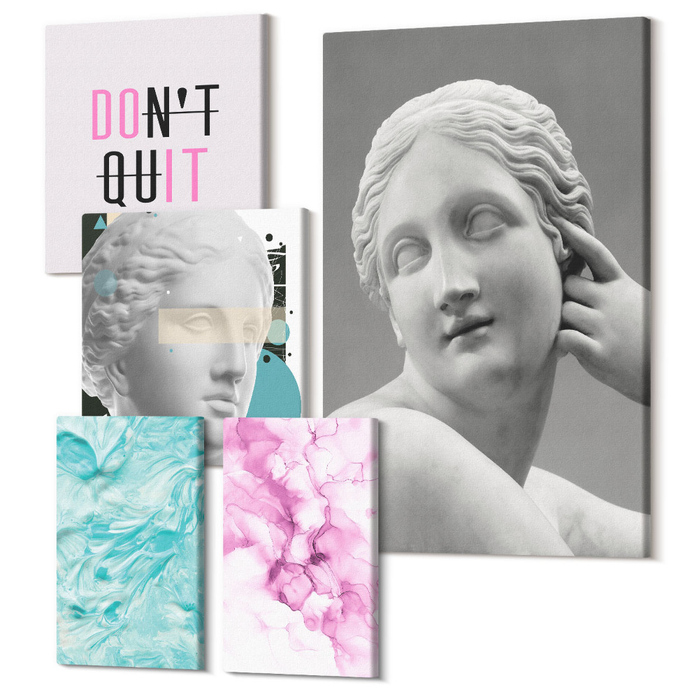 Sada 5 obrazov Štýlové dekorácie s klasickou a modernou inšpiráciou