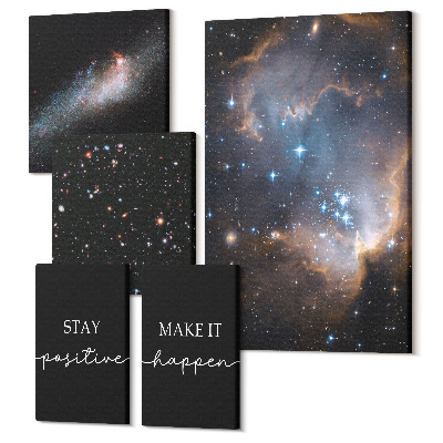 Sada 5 obrazov Kozmické inšpirácie, pozitívne správy a motivácia