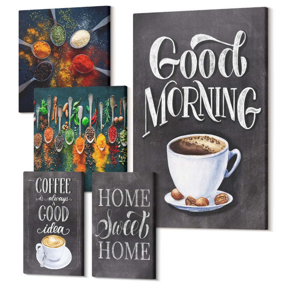Sada 5 obrazov Kávové inšpirácie pre milovníkov aromatických nápojov