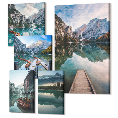 Sada 5 obrazov Horské jazerá a malebné výhľady do prírody