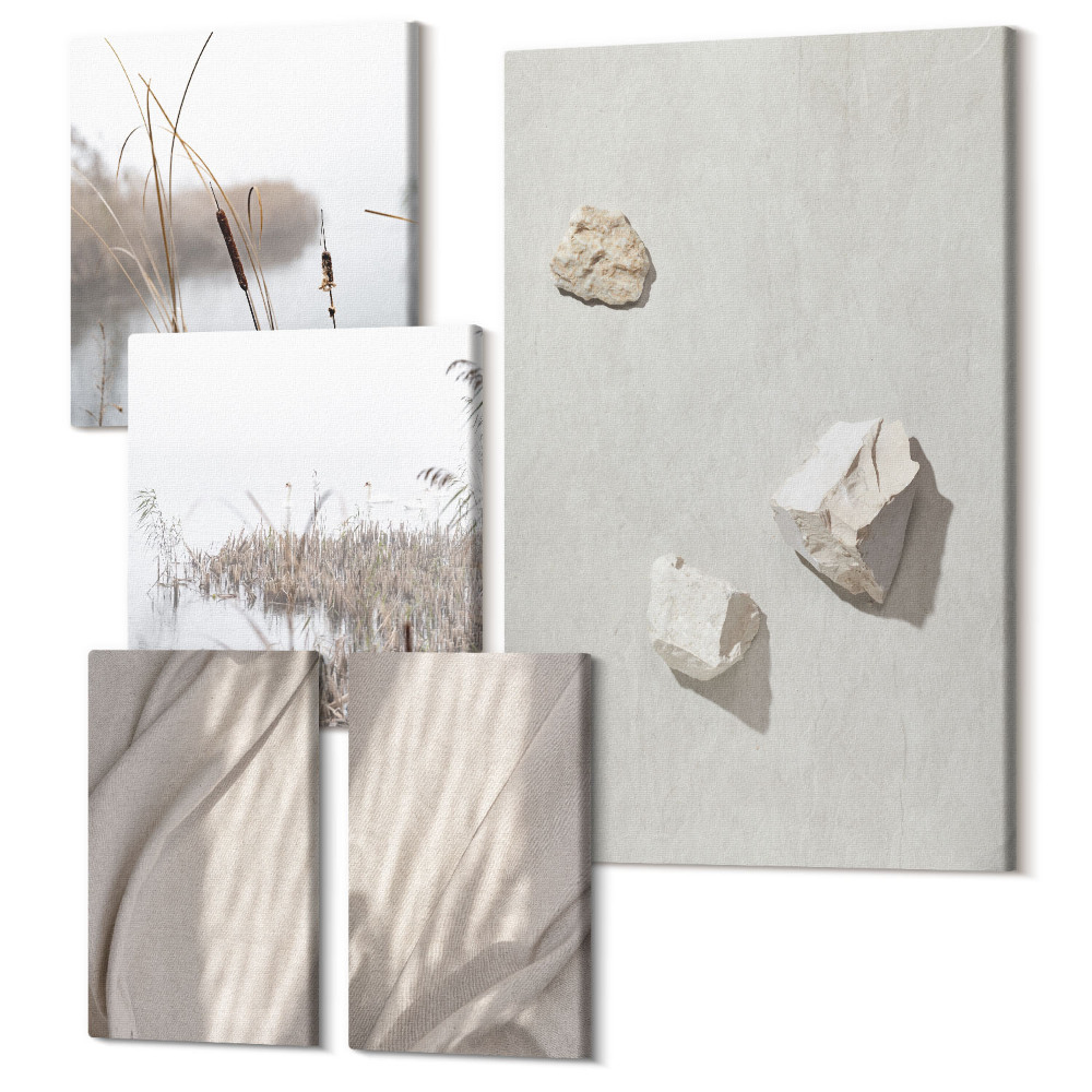 Sada obrazov pentaptych Detailné zábery na moderné štruktúry v štýle boho