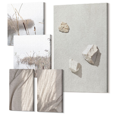 Sada obrazov pentaptych Detailné zábery na moderné štruktúry v štýle boho