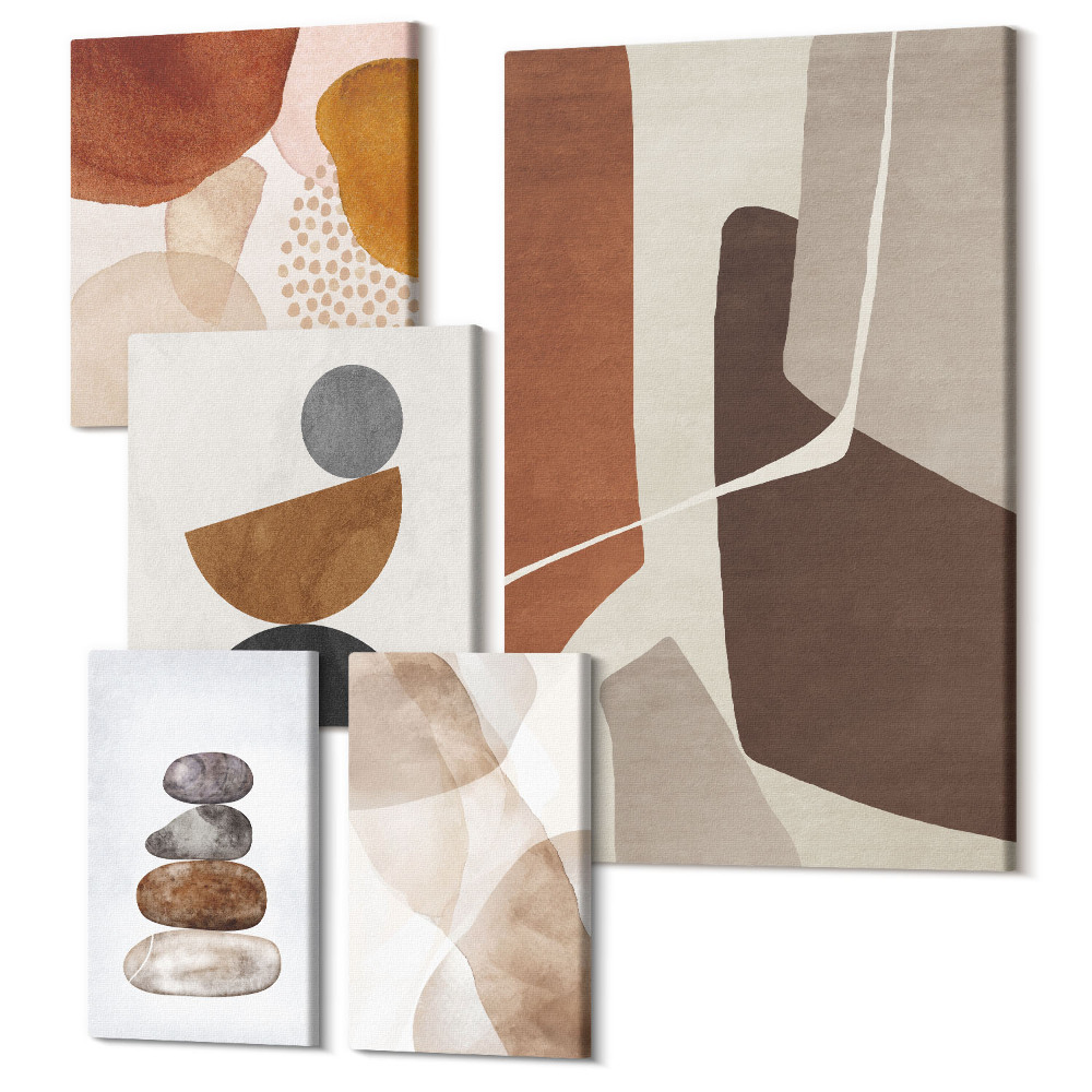 Sada obrazov pentaptych Abstraktná maľba moderných dekorácií