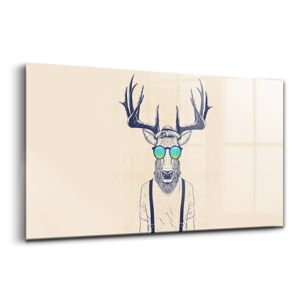Luxusný sklenený obraz Abstrakcia jeleňa s ľudskými črtami