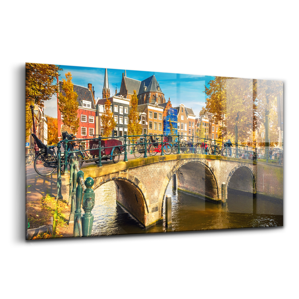 Sklenený obraz Amsterdamské jesenné blues