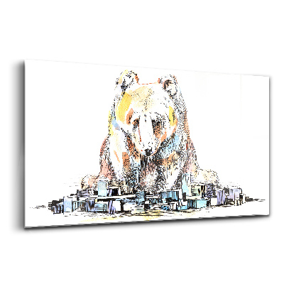 Obraz na skle Abstraktné medvedie mesto