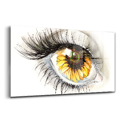 Luxusný sklenený obraz Odraz slnečnice v oku