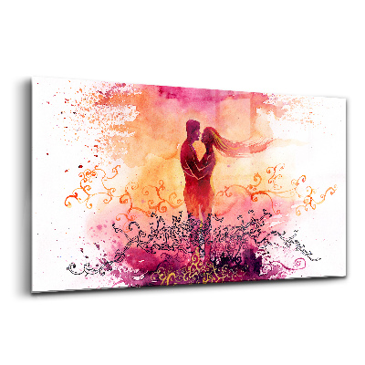 Luxusný sklenený obraz Pár pri západe slnka