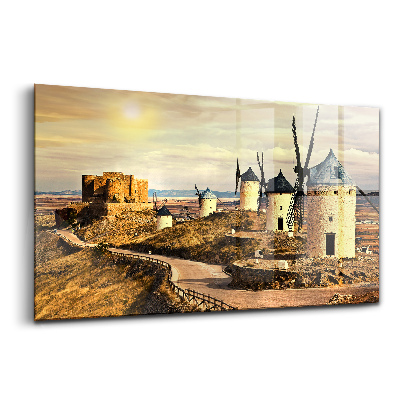 Sklenený obraz Veterné mlyny Cosuegra