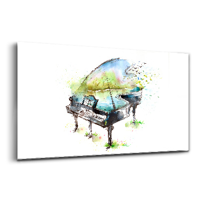 Sklenený obraz Ilustrácia 4 ročných období klavír