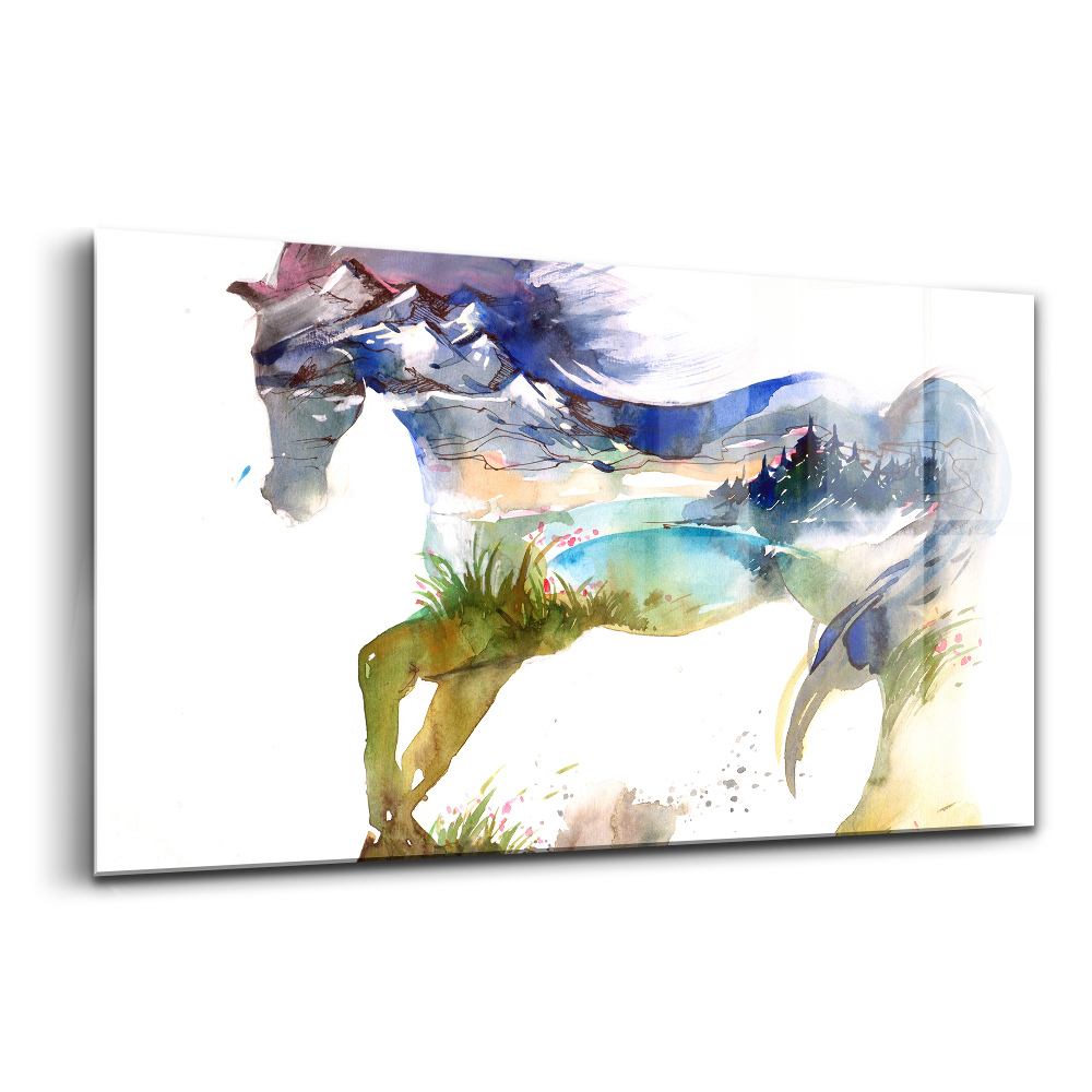 Sklenený obraz Horský kôň