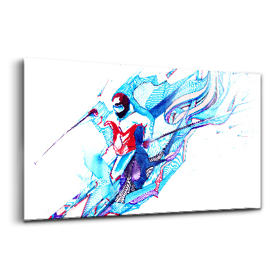 Sklenený obraz Lyžiar