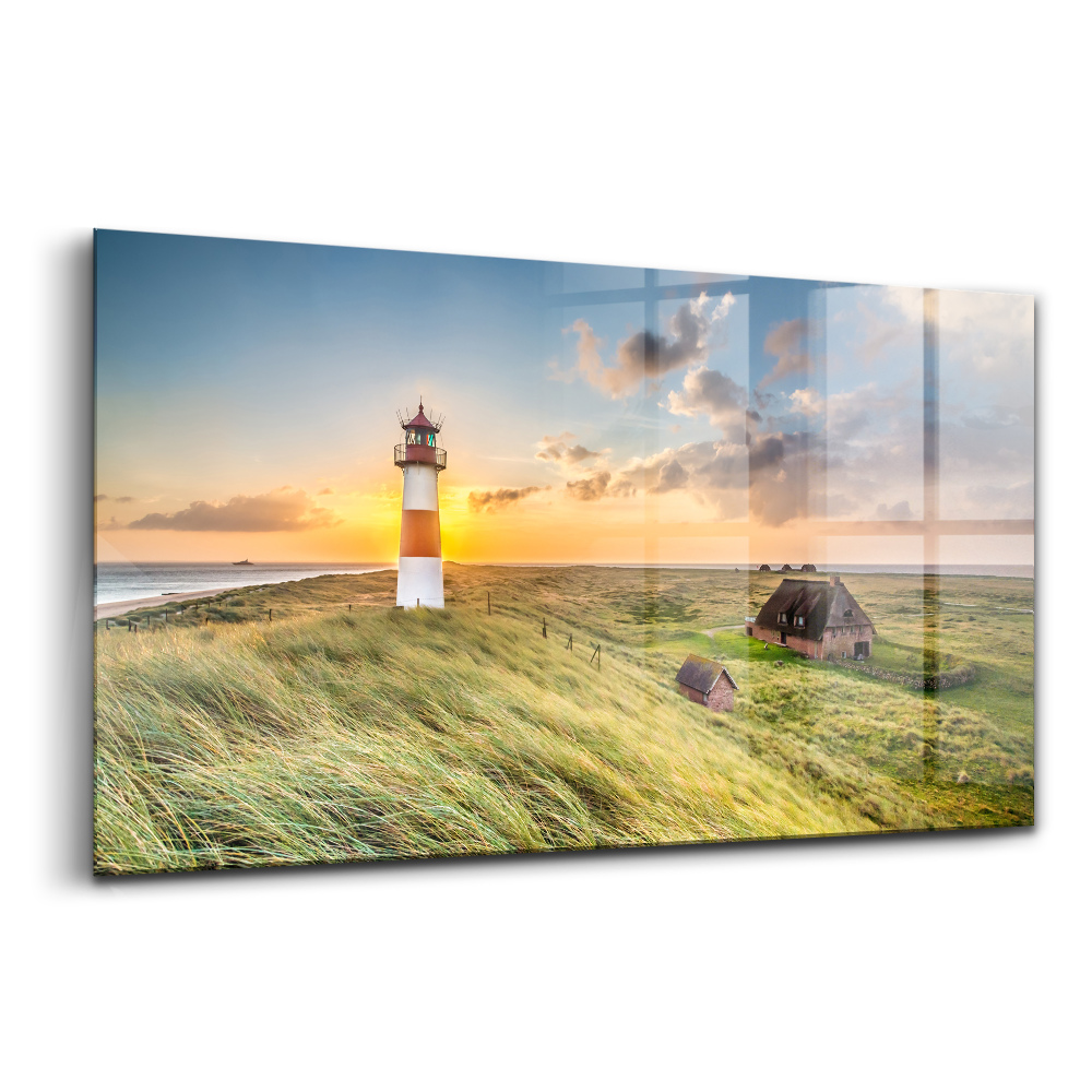 Obraz na skle Maják v liste pre sylt