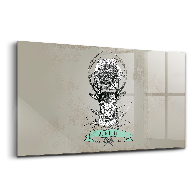 Sklenený obraz Hlava jeleňa