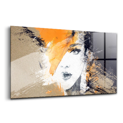 Luxusný sklenený obraz Abstraktný portrét ženy