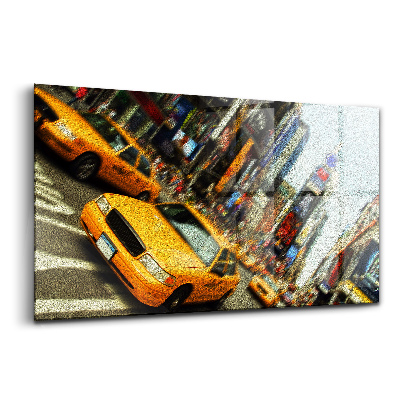 Sklenený obraz Žlté taxíky v New Yorku