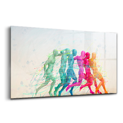 Luxusný sklenený obraz Farební ľudia