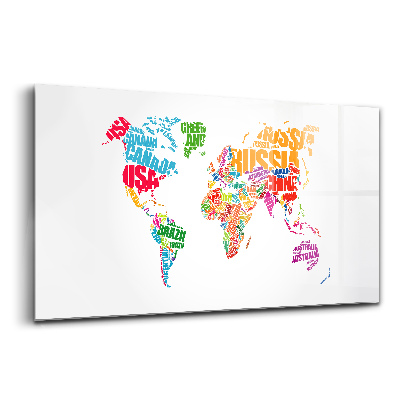 Luxusný sklenený obraz Mapa sveta