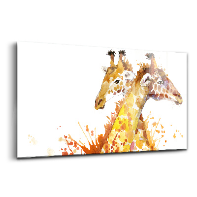 Obraz na skle Žirafa akvarel