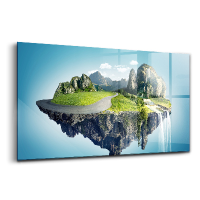 Sklenený obraz Lietajúci ostrov
