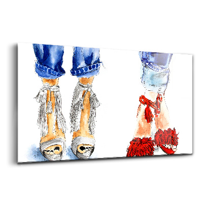 Obraz na skle Dámske topánky na podpätku