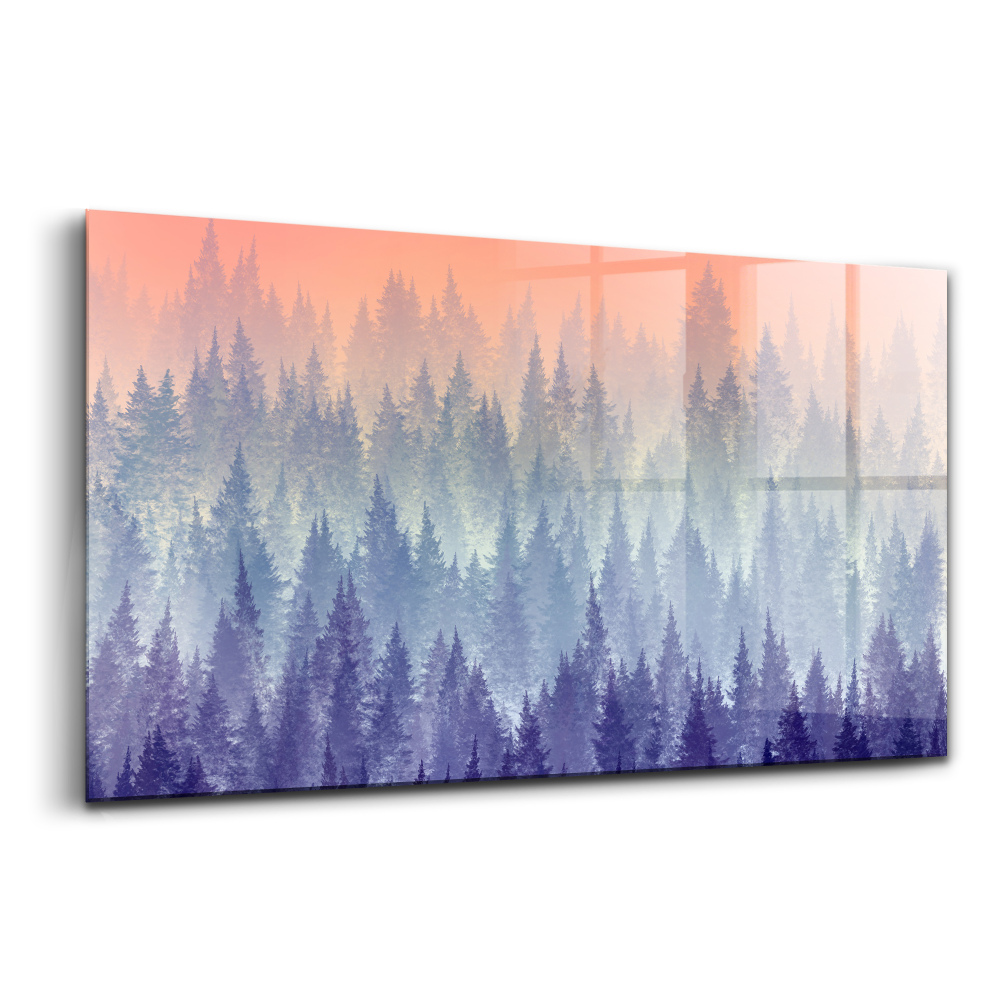 Luxusný sklenený obraz Les v hmle