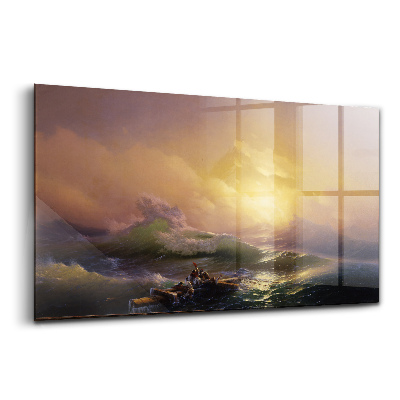 Sklenený obraz Deviata vlna morskej krajiny