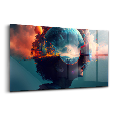 Luxusný sklenený obraz Futuristický virtuálny svet