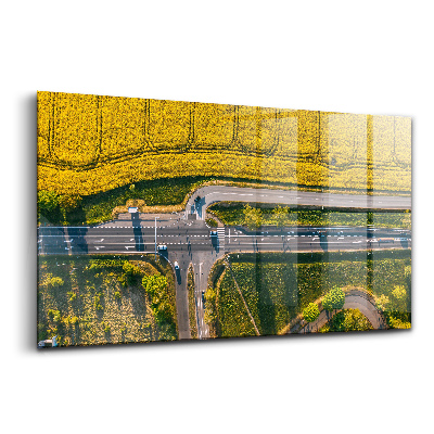 Sklenený obraz Polia z dronu Poznaň