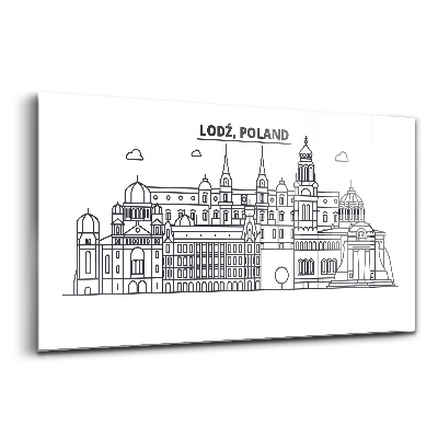 Sklenený obraz Panoráma architektúry Lodže