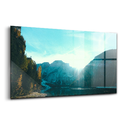 Obraz na skle Hory a rieka v Poľsku