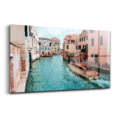 Obraz na skle Motorový čln na rieke