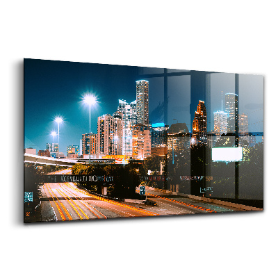 Sklenený obraz Mesto v noci houston